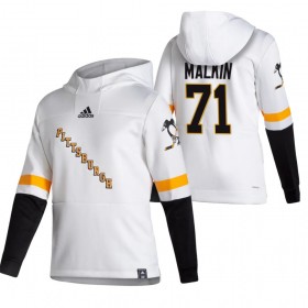 Män Pittsburgh Penguins Evgeni Malkin 71 2020-21 Reverse Retro Pullover Hooded Sweatshirt